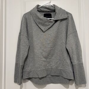 Victoria's Secret Supermodel Essentials gray sweatshirt top button cowl neck S